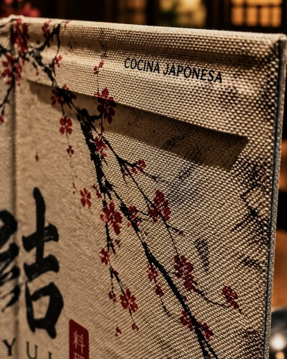 La solapa cerrada, con la cocina japonesa en el borde